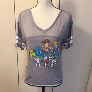 Gray Shirt with Cartoon Characters